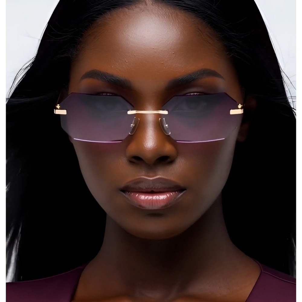 Sunglasses‎ Gradient  Lenses Gold Frame Women Chic Shades UV400 Protection Fancy